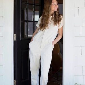 Everlane The Super-Soft Summer Jean Coverall in Bone.
